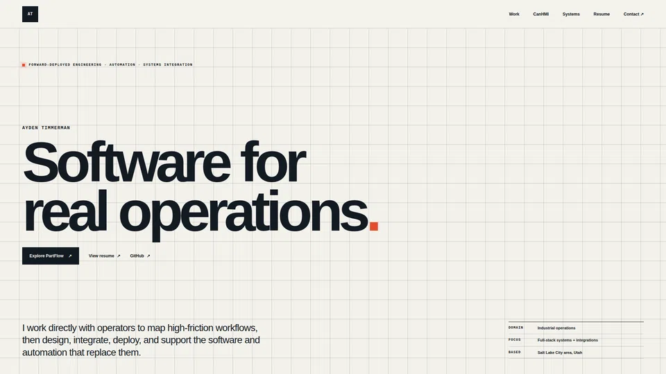 Homepage snapshot at launch