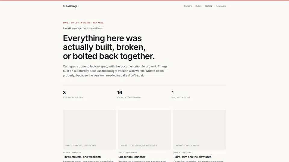 Homepage snapshot at launch