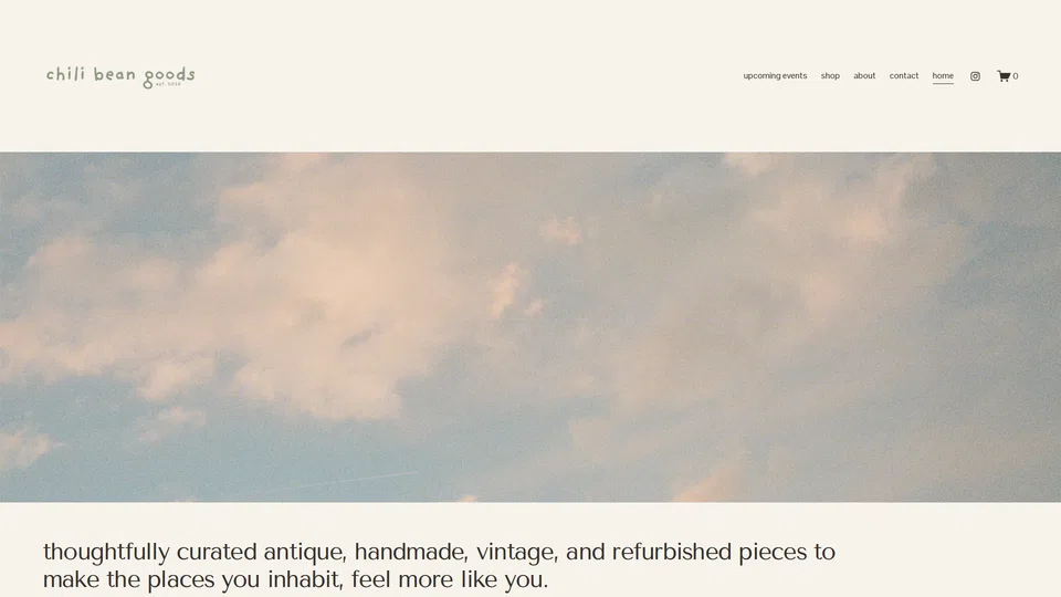 Homepage snapshot at launch