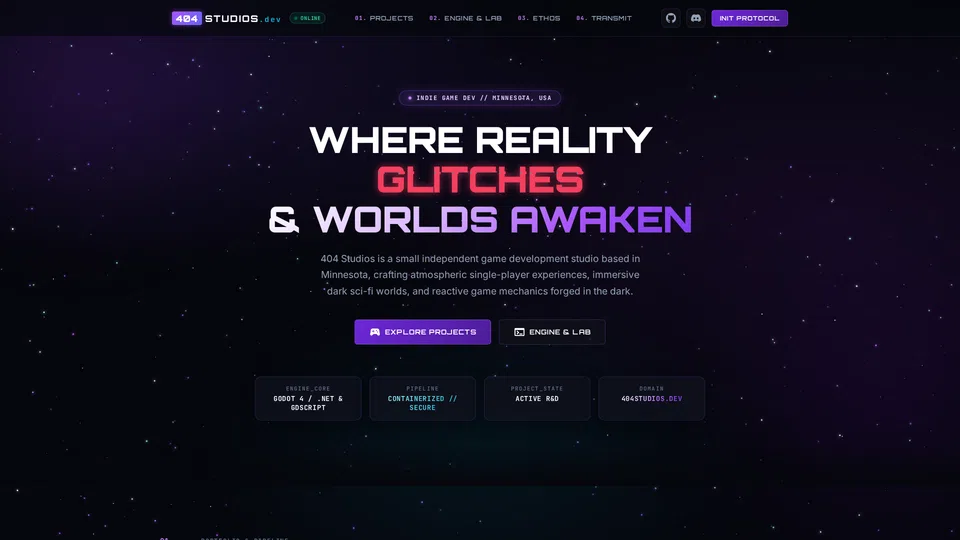 Homepage snapshot at launch