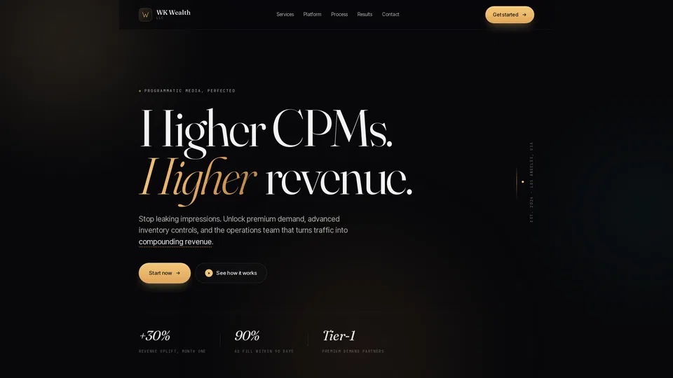 Homepage snapshot at launch
