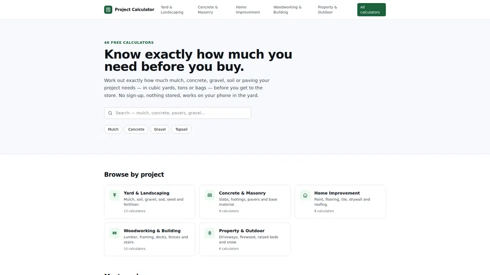 Homepage snapshot at launch