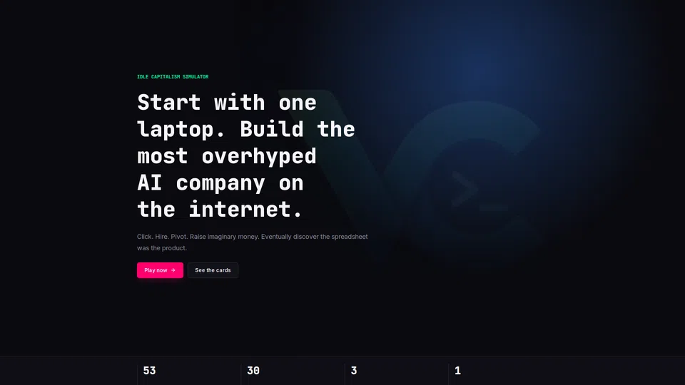 Homepage snapshot at launch