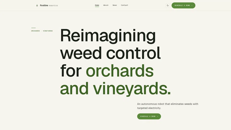 Homepage snapshot at launch