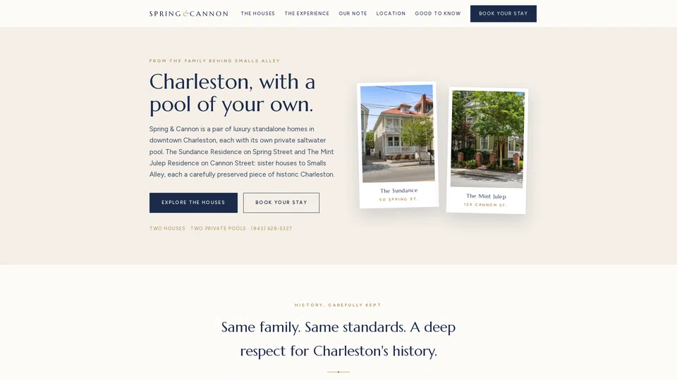 Homepage snapshot at launch