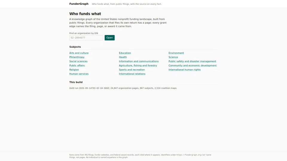 Homepage snapshot at launch