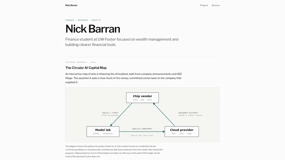 Homepage snapshot at launch