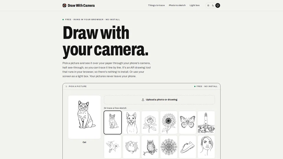 Homepage snapshot at launch