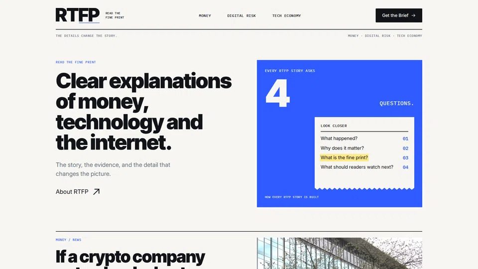 Homepage snapshot at launch