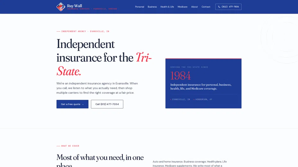 Homepage snapshot at launch