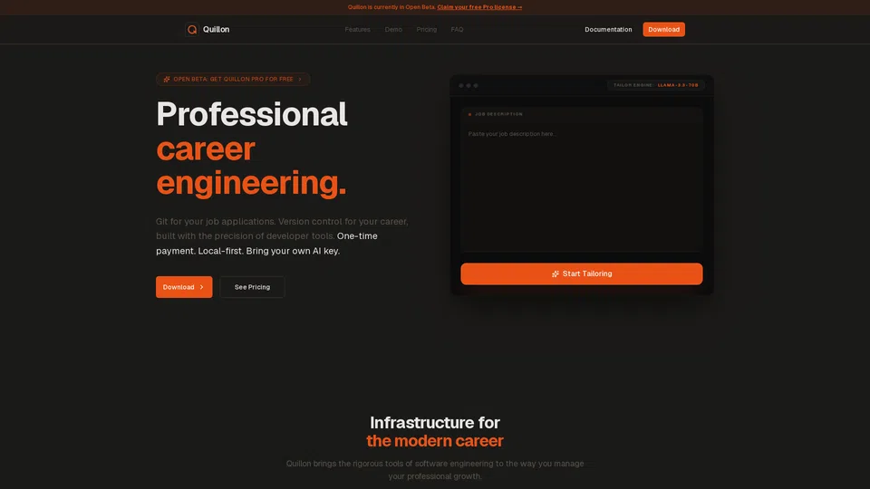 Homepage snapshot at launch