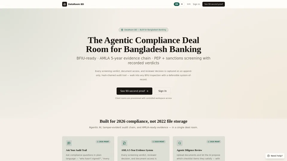 Homepage snapshot at launch