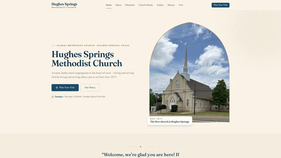 Homepage snapshot at launch