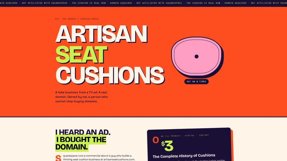 Homepage snapshot at launch