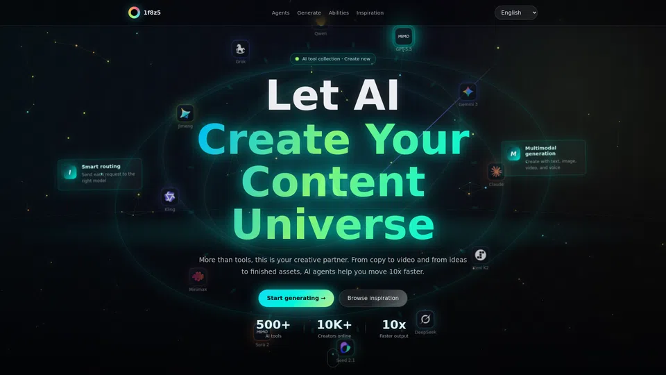 Homepage snapshot at launch