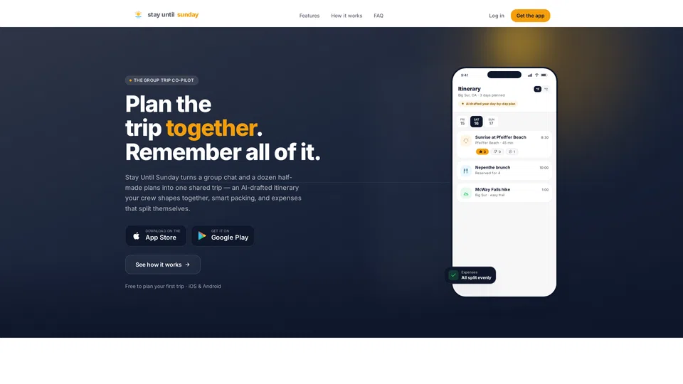 Homepage snapshot at launch