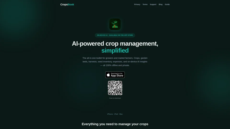 Homepage snapshot at launch
