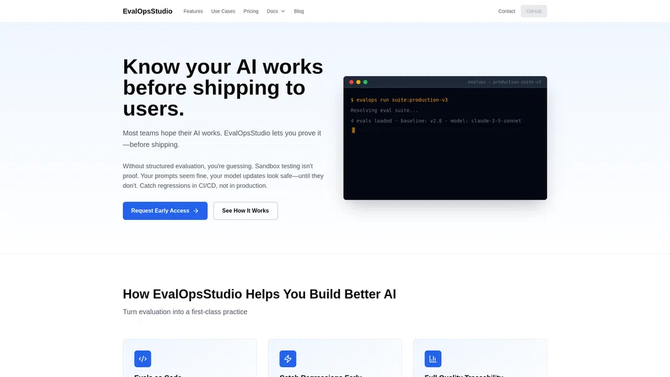 Homepage snapshot at launch