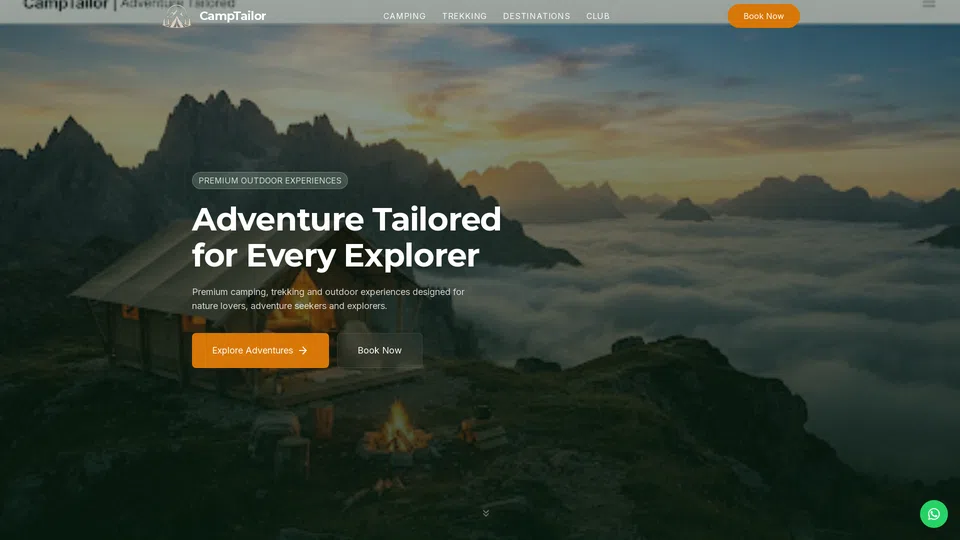 Homepage snapshot at launch