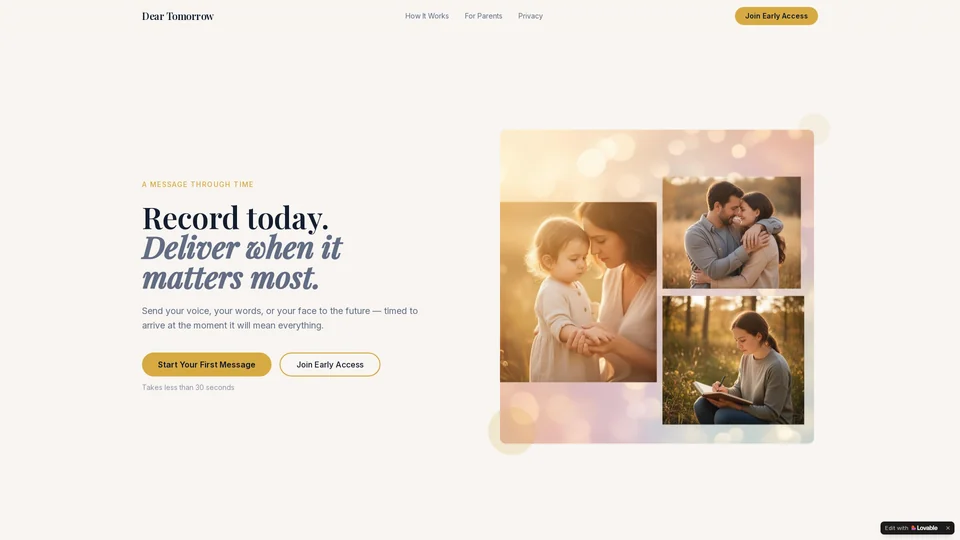 Homepage snapshot at launch