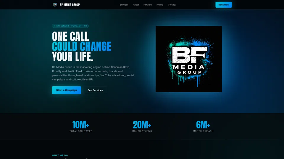 Homepage snapshot at launch