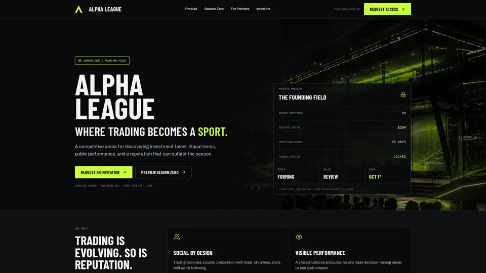 Homepage snapshot at launch