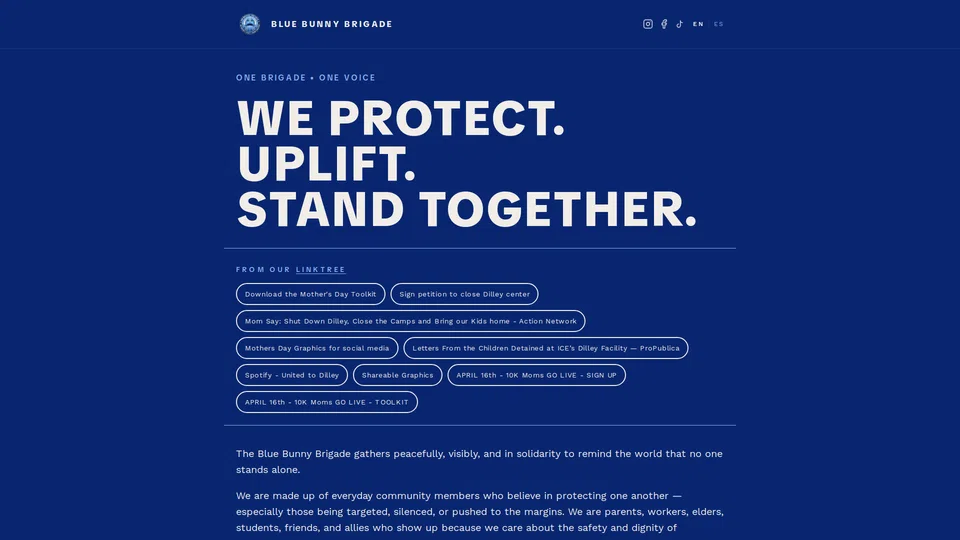 Homepage snapshot at launch