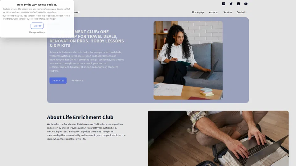 Homepage snapshot at launch