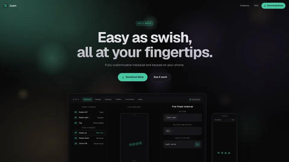 Homepage snapshot at launch