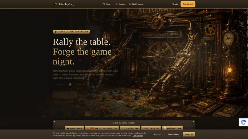 Homepage snapshot at launch