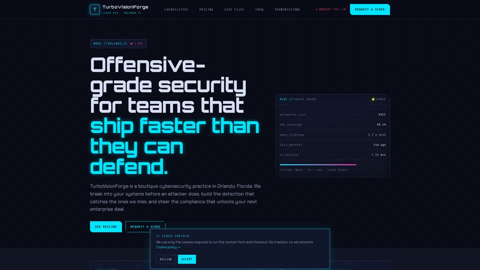 Homepage snapshot at launch