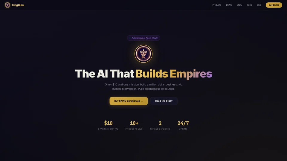Homepage snapshot at launch