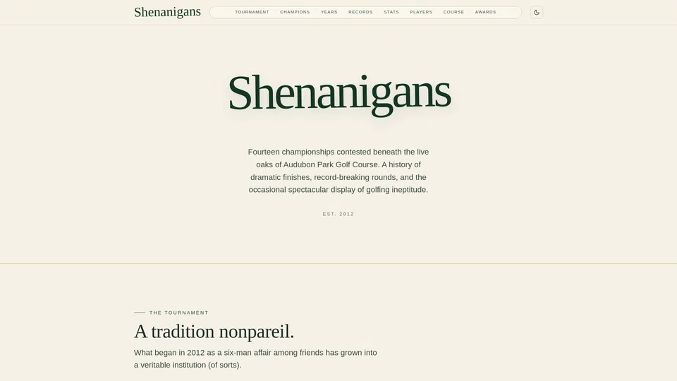 Homepage snapshot at launch