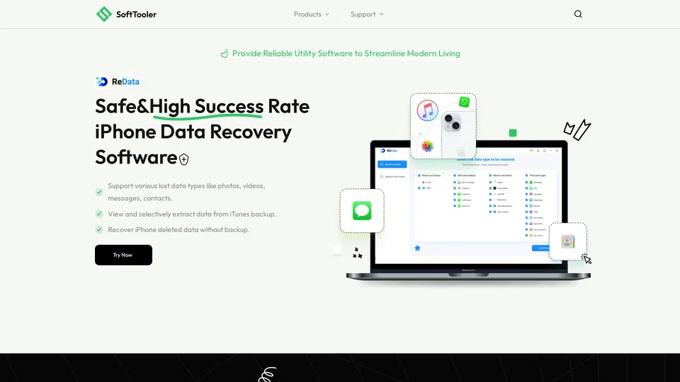 Homepage snapshot at launch