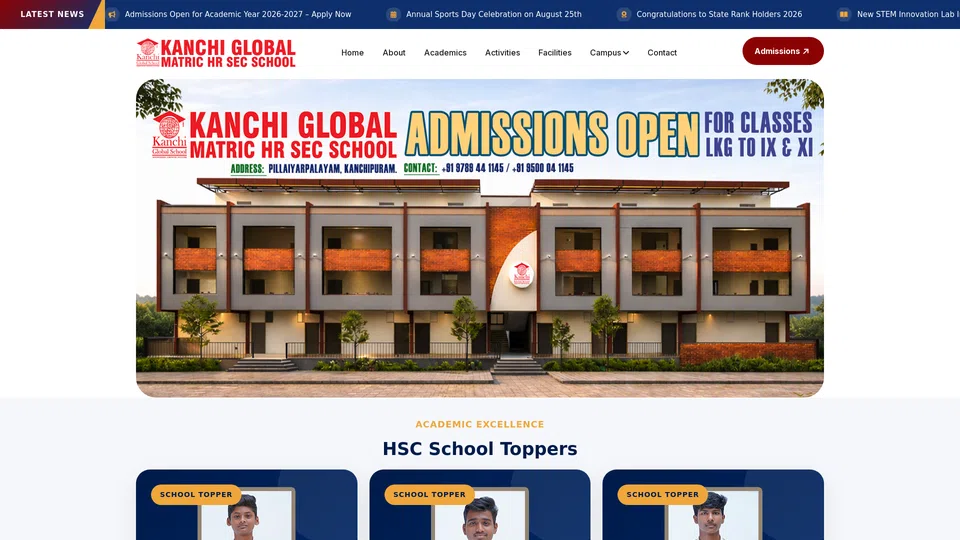 Homepage snapshot at launch