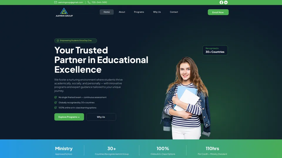 Homepage snapshot at launch