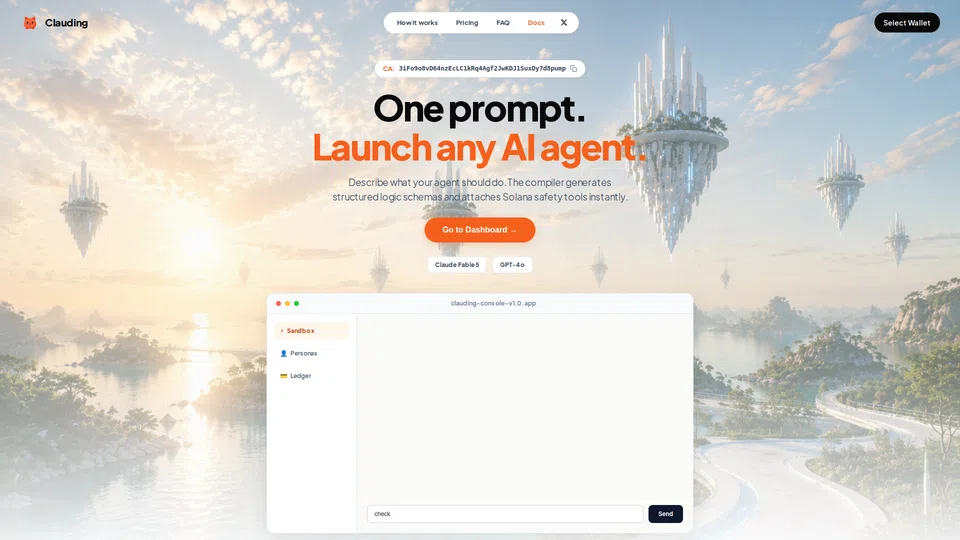 Homepage snapshot at launch
