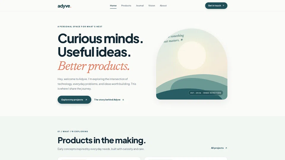 Homepage snapshot at launch