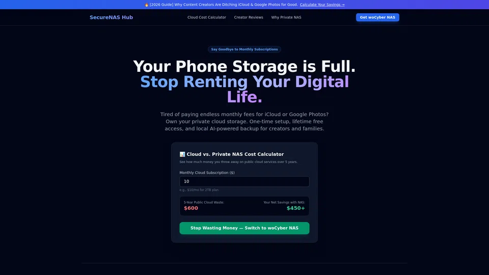 Homepage snapshot at launch