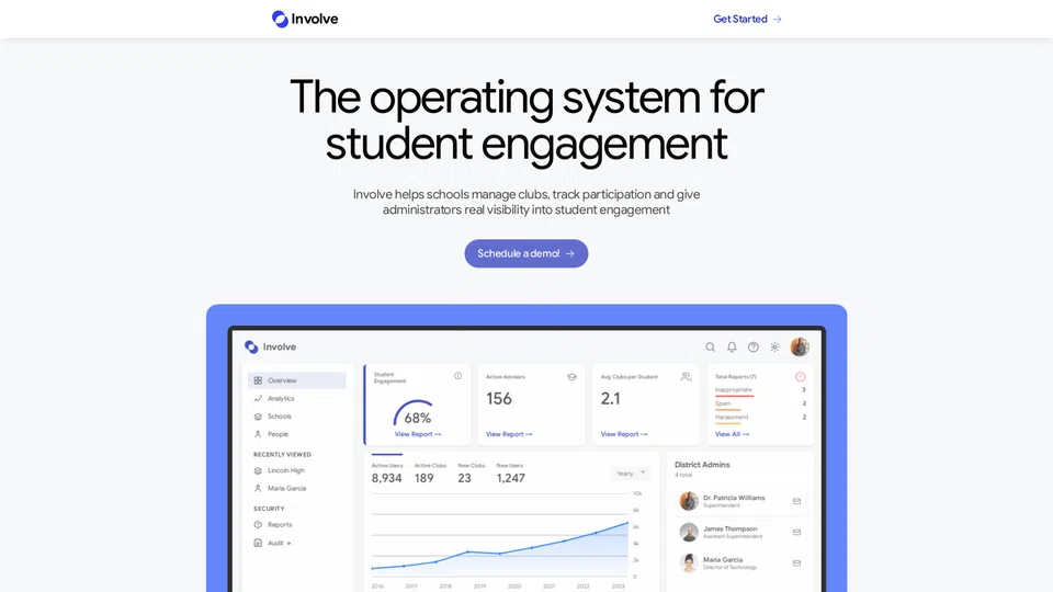 Homepage snapshot at launch
