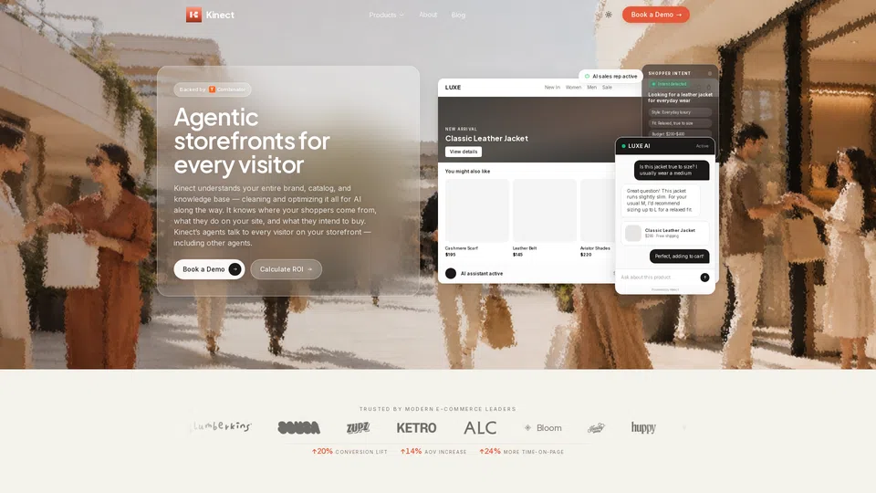 Homepage snapshot at launch