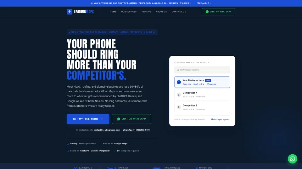 Homepage snapshot at launch