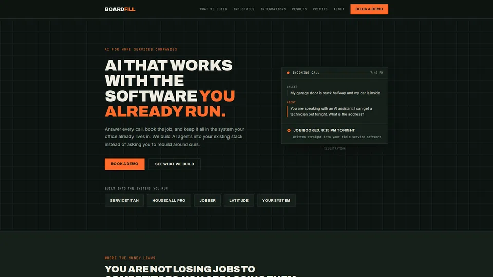 Homepage snapshot at launch