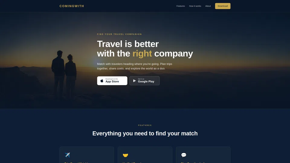 Homepage snapshot at launch