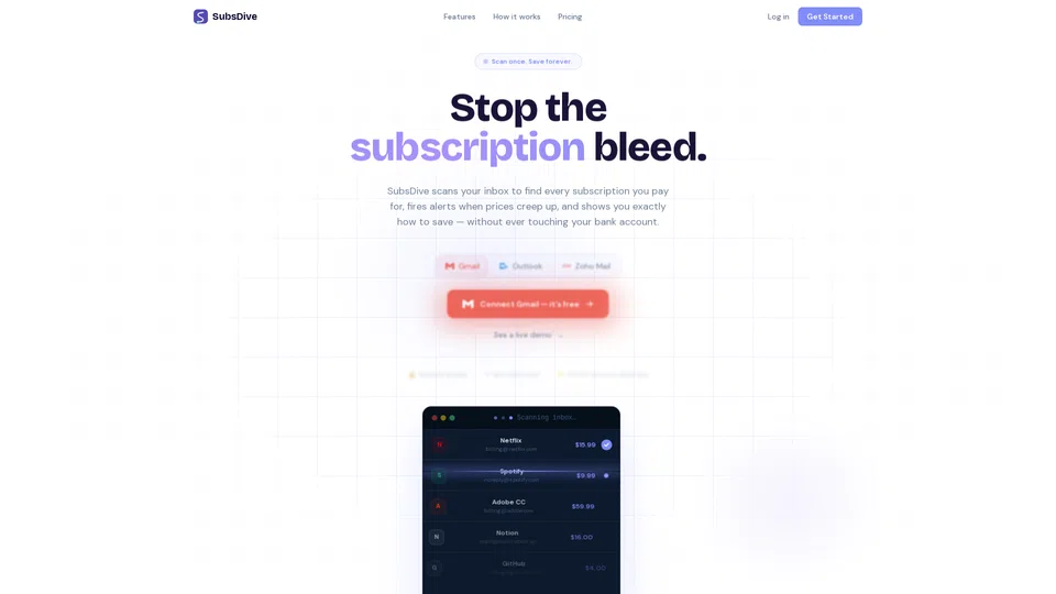 Homepage snapshot at launch