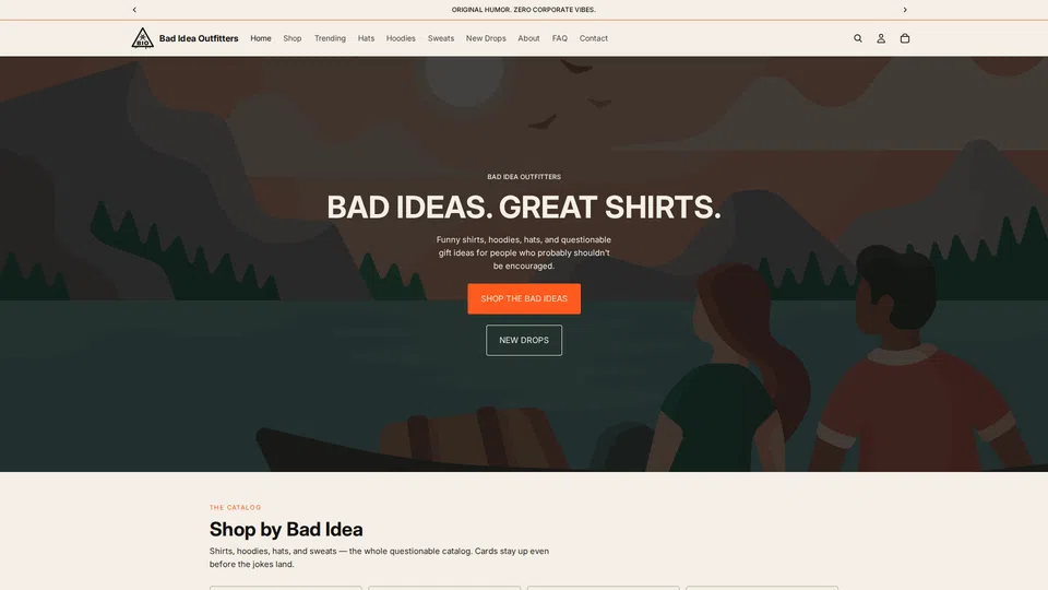 Homepage snapshot at launch