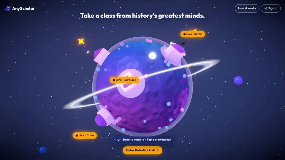Homepage snapshot at launch