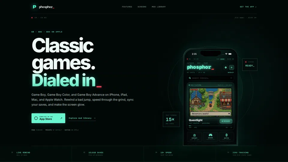 Homepage snapshot at launch