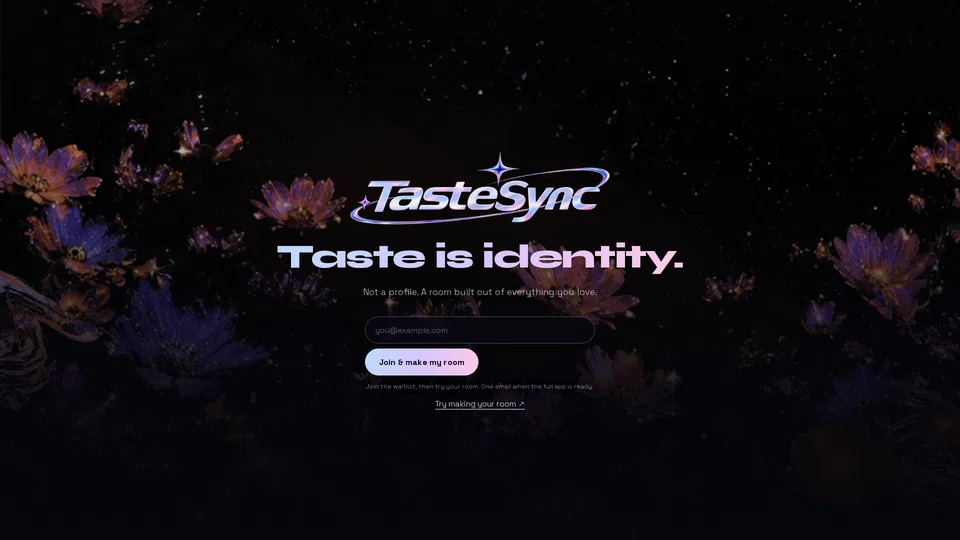 Homepage snapshot at launch