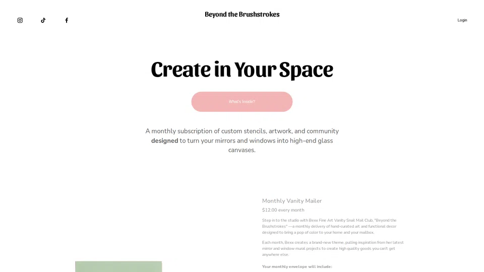 Homepage snapshot at launch